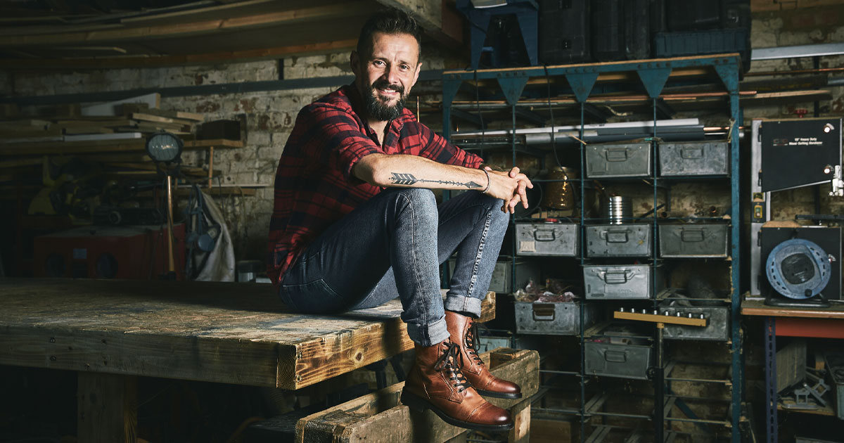 Max McMurdo in sustainable shoes
