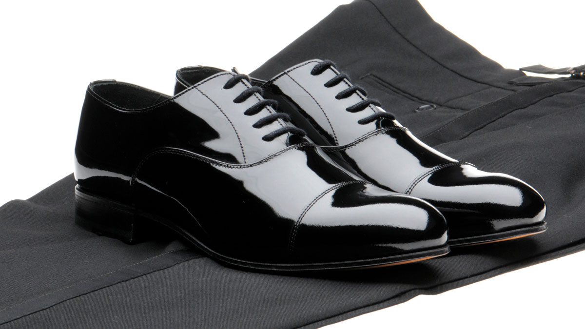 Patent dress shoes