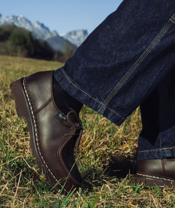 Paraboot Michael men's rubber-soled Derby shoes in lisse cafe